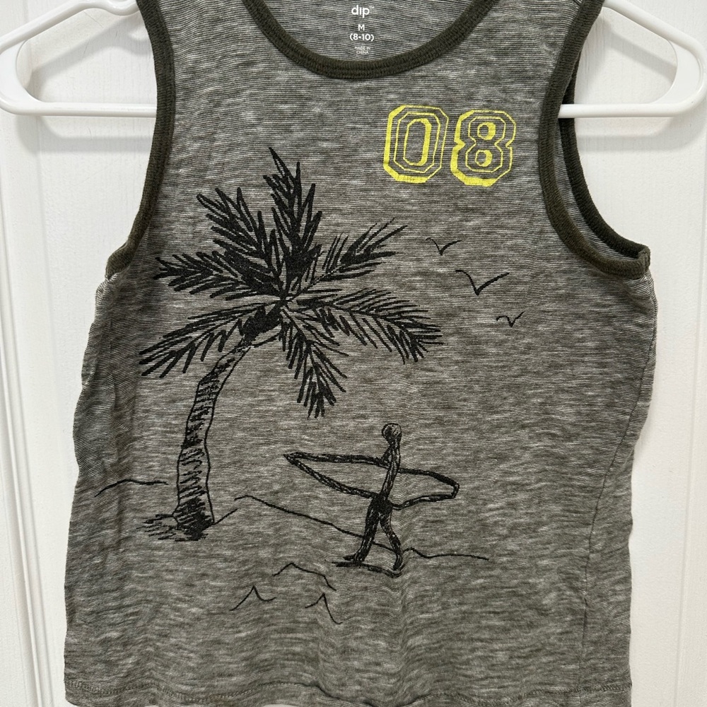 Dip Kids Charcoal Tank Top with Yellow Accents